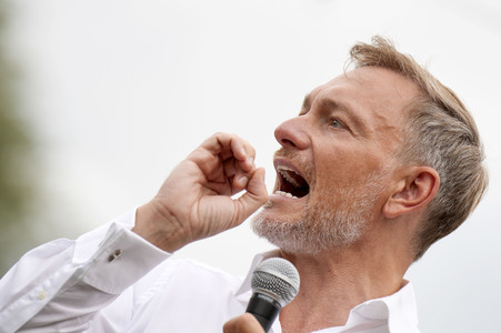 Landtagswahlkampf der FDP in Blankenfelde-Mahlow