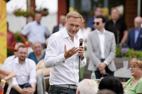 Landtagswahlkampf der FDP in Blankenfelde-Mahlow