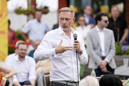 Landtagswahlkampf der FDP in Blankenfelde-Mahlow