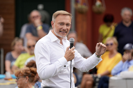 Landtagswahlkampf der FDP in Blankenfelde-Mahlow