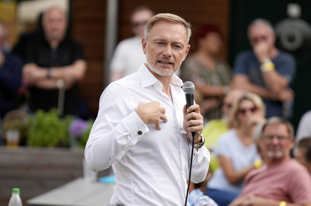 Landtagswahlkampf der FDP in Blankenfelde-Mahlow