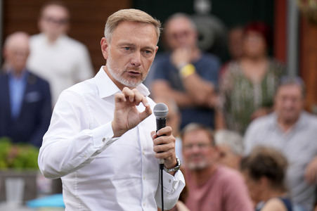 Landtagswahlkampf der FDP in Blankenfelde-Mahlow