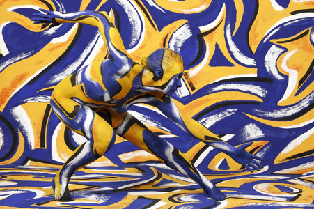 BODYART: Blau-Gelb Splash / Blue-Yellow Splash