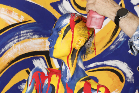 BODYART: Blau-Gelb Splash / Blue-Yellow Splash