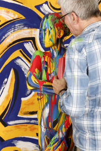 BODYART: Blau-Gelb Splash / Blue-Yellow Splash