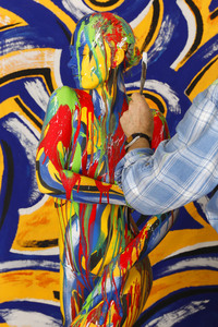 BODYART: Blau-Gelb Splash / Blue-Yellow Splash