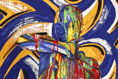BODYART: Blau-Gelb Splash / Blue-Yellow Splash