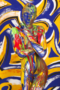 BODYART: Blau-Gelb Splash / Blue-Yellow Splash
