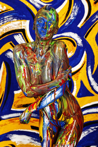 BODYART: Blau-Gelb Splash / Blue-Yellow Splash