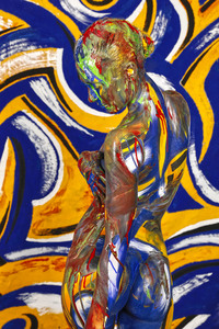 BODYART: Blau-Gelb Splash / Blue-Yellow Splash