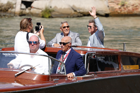 Ankunft von George Clooney und Brad Pitt am Palazzo del Casino, Internationale Filmfestspiele von Venedig 2024