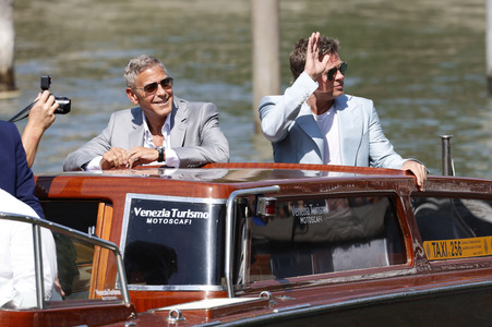 Ankunft von George Clooney und Brad Pitt am Palazzo del Casino, Internationale Filmfestspiele von Venedig 2024
