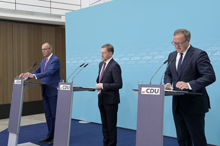 Pressekonferenz der CDU nach den Landtagswahlen in Thüringen und Sachsen in Berlin