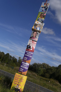 Wahlplakate in Bernau bei Berlin