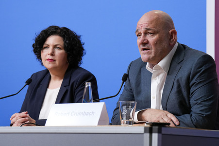 Pressekonferenz des BSW zur Landtagswahl in Brandenburg