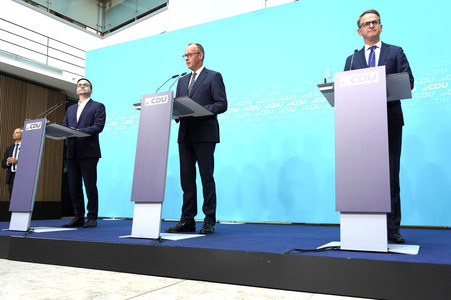 Pressekonferenz der CDU zur Landtagswahl in Brandenburg