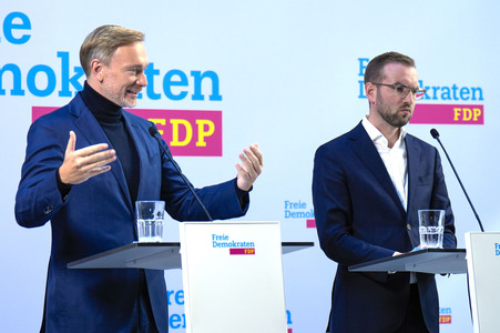 Pressekonferenz der FDP zur Landtagswahl in Brandenburg