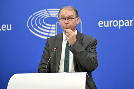 Pressekonferenz im Europäischen Parlament in Straßburg