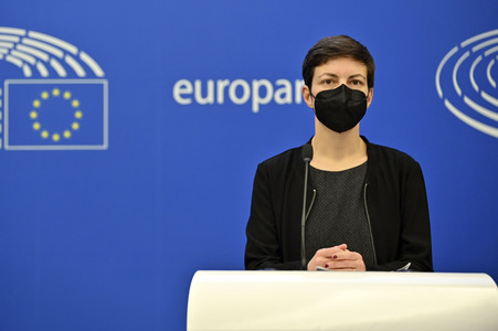 Pressekonferenz im Europäischen Parlament in Straßburg
