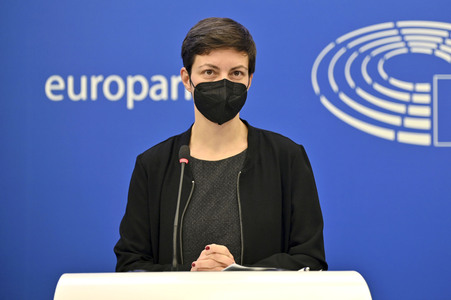 Pressekonferenz im Europäischen Parlament in Straßburg