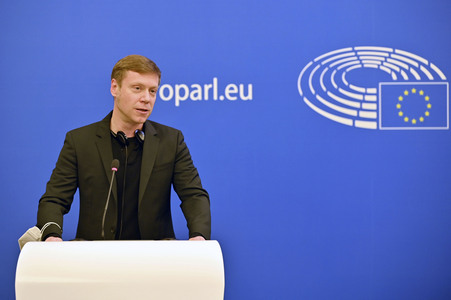 Pressekonferenz im Europäischen Parlament in Straßburg