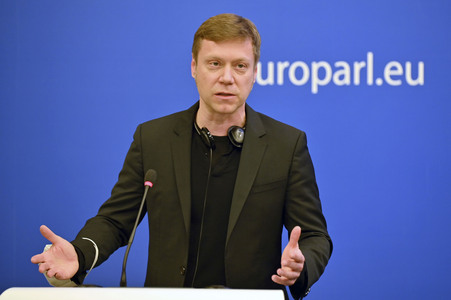 Pressekonferenz im Europäischen Parlament in Straßburg