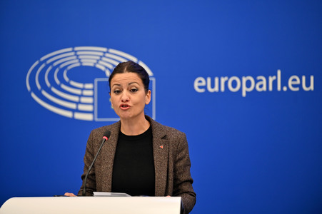 Pressekonferenz im Europäischen Parlament in Straßburg