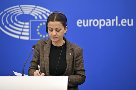 Pressekonferenz im Europäischen Parlament in Straßburg