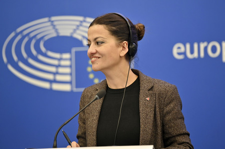Pressekonferenz im Europäischen Parlament in Straßburg