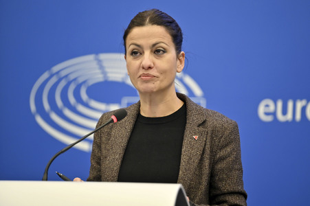 Pressekonferenz im Europäischen Parlament in Straßburg
