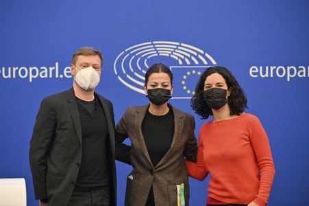 Pressekonferenz im Europäischen Parlament in Straßburg