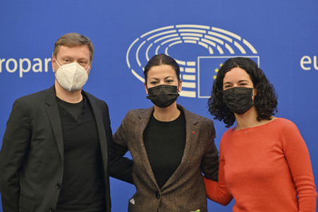 Pressekonferenz im Europäischen Parlament in Straßburg