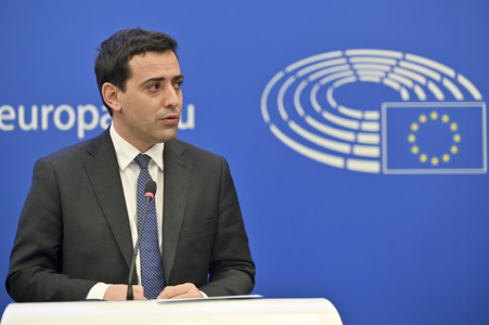 Pressekonferenz im Europäischen Parlament in Straßburg