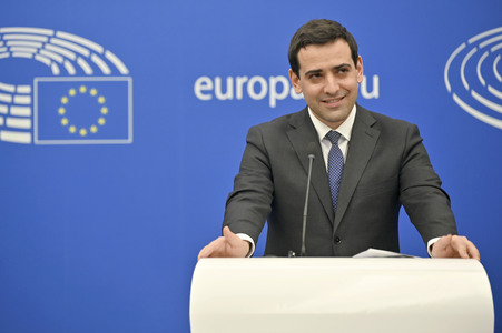 Pressekonferenz im Europäischen Parlament in Straßburg