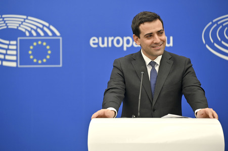 Pressekonferenz im Europäischen Parlament in Straßburg