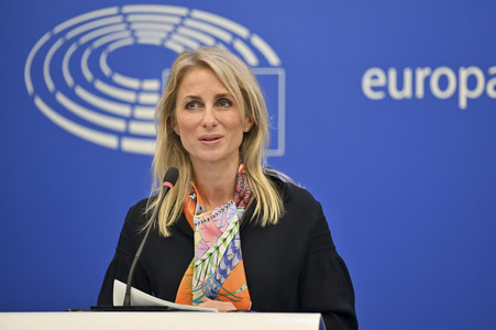 Pressekonferenz im Europäischen Parlament in Straßburg