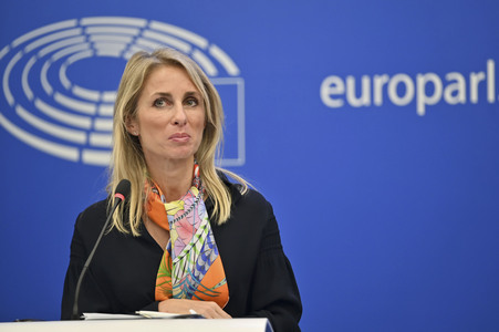 Pressekonferenz im Europäischen Parlament in Straßburg