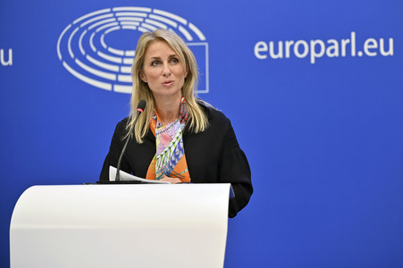 Pressekonferenz im Europäischen Parlament in Straßburg