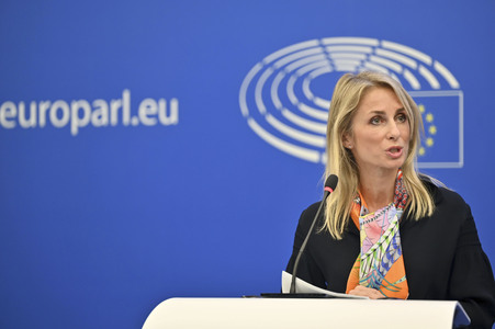 Pressekonferenz im Europäischen Parlament in Straßburg