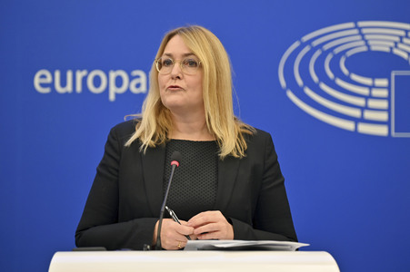 Pressekonferenz im Europäischen Parlament in Straßburg