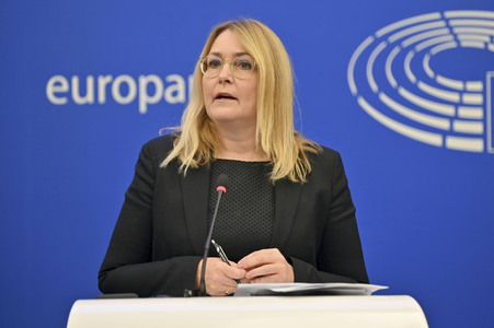 Pressekonferenz im Europäischen Parlament in Straßburg