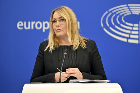 Pressekonferenz im Europäischen Parlament in Straßburg