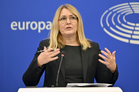 Pressekonferenz im Europäischen Parlament in Straßburg
