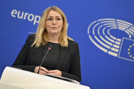 Pressekonferenz im Europäischen Parlament in Straßburg