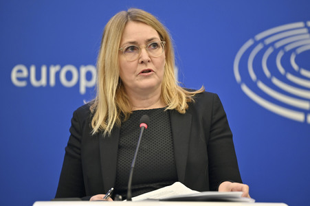 Pressekonferenz im Europäischen Parlament in Straßburg