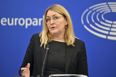 Pressekonferenz im Europäischen Parlament in Straßburg