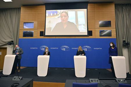 Pressekonferenz im Europäischen Parlament in Straßburg