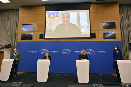 Pressekonferenz im Europäischen Parlament in Straßburg