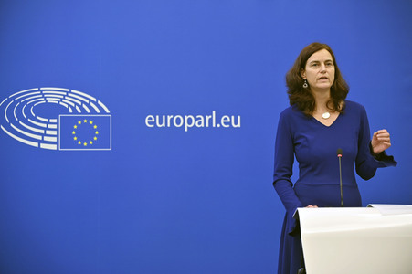 Pressekonferenz im Europäischen Parlament in Straßburg