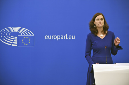 Pressekonferenz im Europäischen Parlament in Straßburg